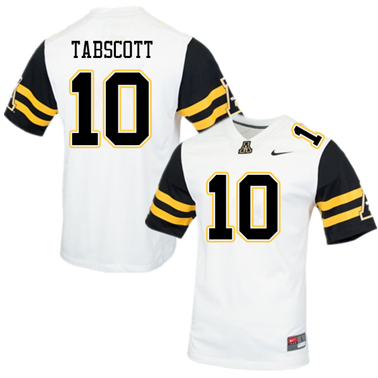 Men #10 DC Tabscott Appalachian State Mountaineers College Football Jerseys Sale-White - Click Image to Close